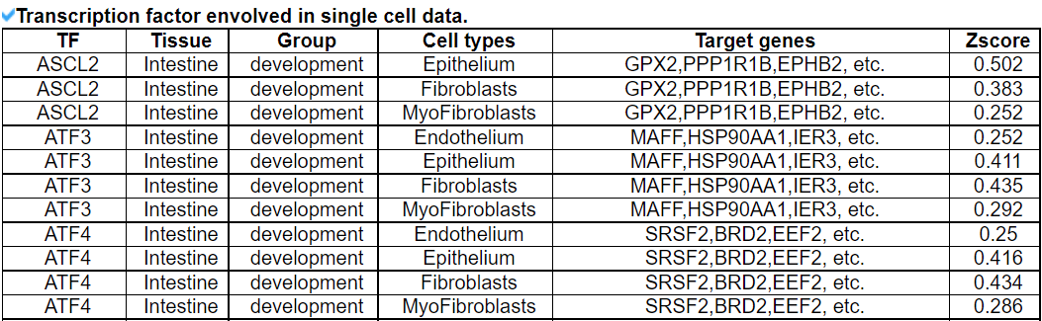 TF list