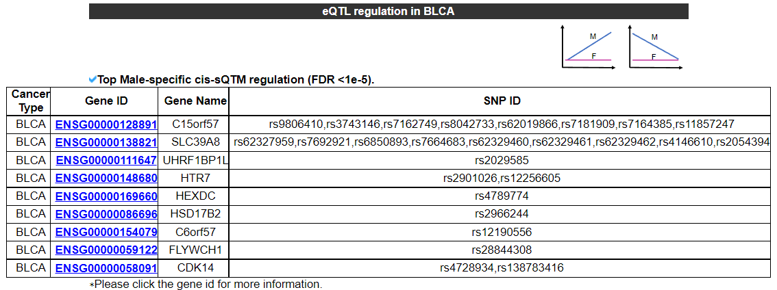 sex-biased cis-eQTL pairs in BLCA